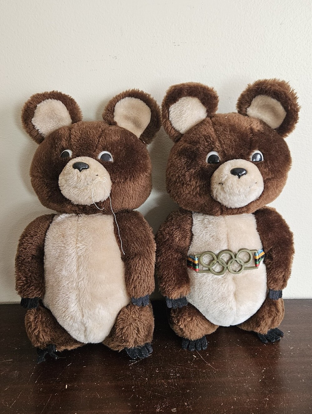Lot Of 2 Vintage 1980 Dakin Moscow Olympics Misha Bear Plush Mascot 12"